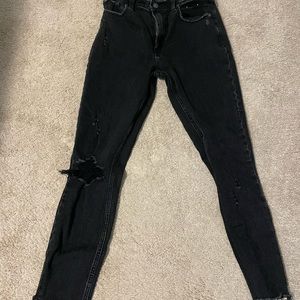 Womens Size 2/26 A&F Curve Love High Rise Black Skinny Jeans